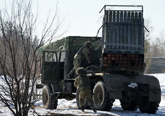 Боевая работа расчета РСЗО "Град" 25 армии на Краснолиманском направлении