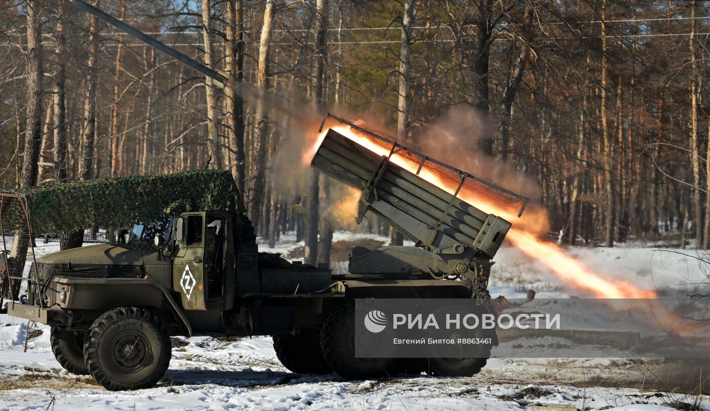 Боевая работа расчета РСЗО "Град" 25 армии на Краснолиманском направлении