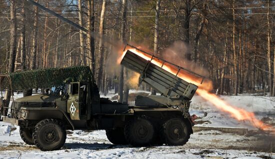 Боевая работа расчета РСЗО "Град" 25 армии на Краснолиманском направлении