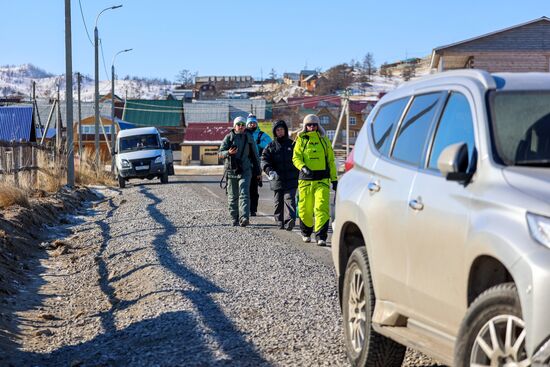 Ледовая переправа на остров Ольхон