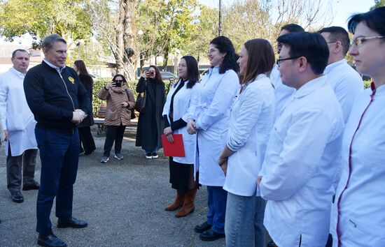 Визит министра здравоохранения РФ М. Мурашко в Абхазию