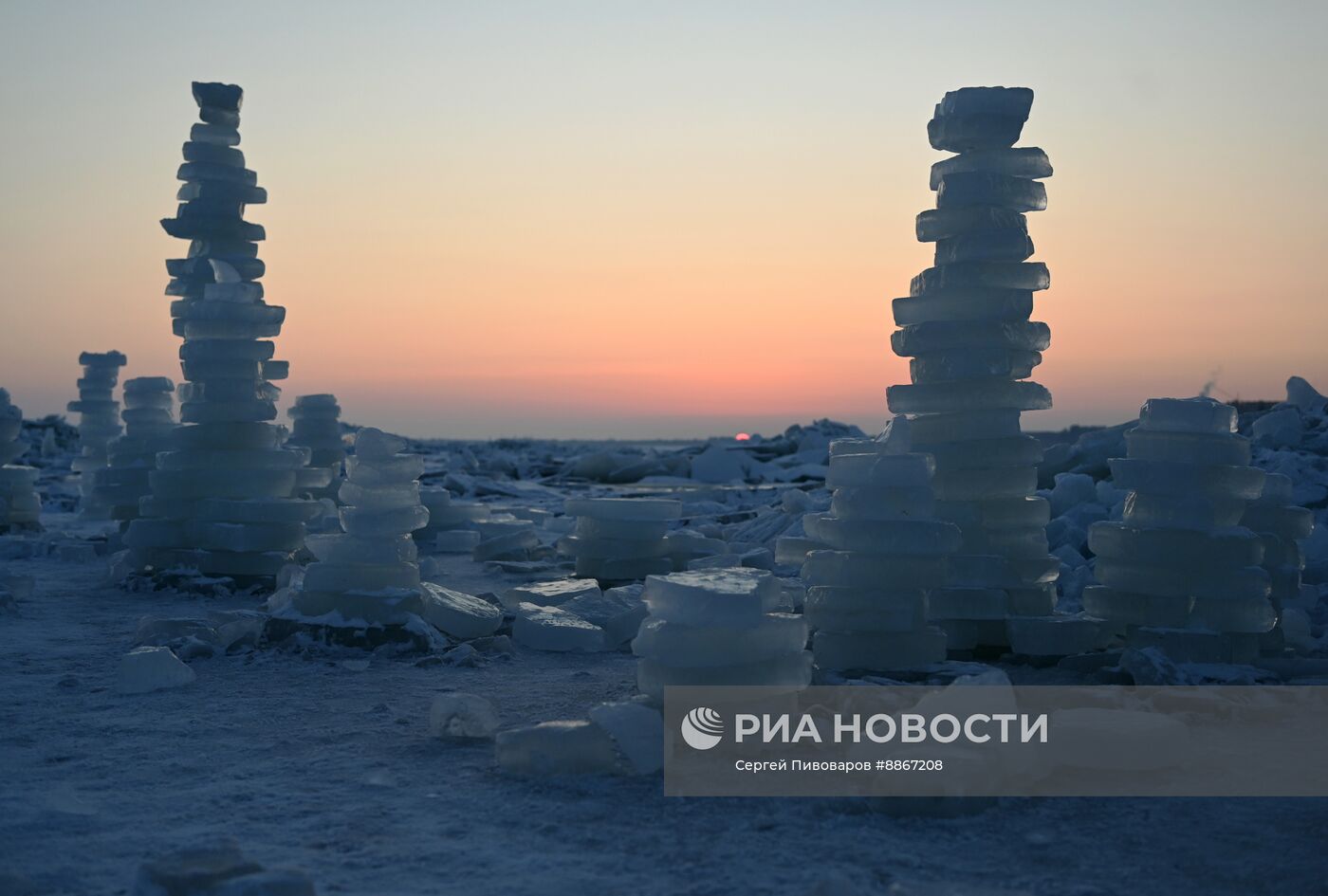 Торосы в Таганрогском заливе