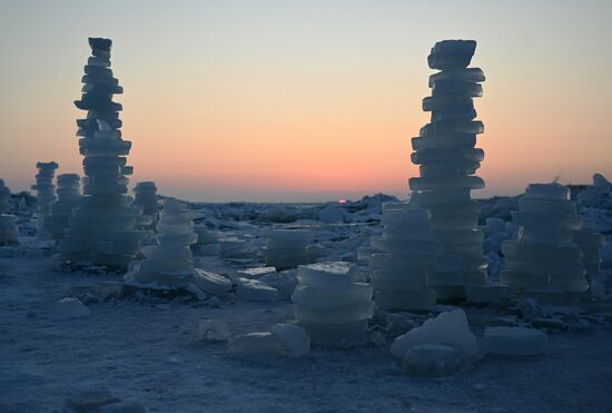 Торосы в Таганрогском заливе