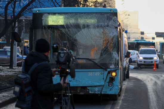 ДТП с участием автобуса в Санкт-Петербурге