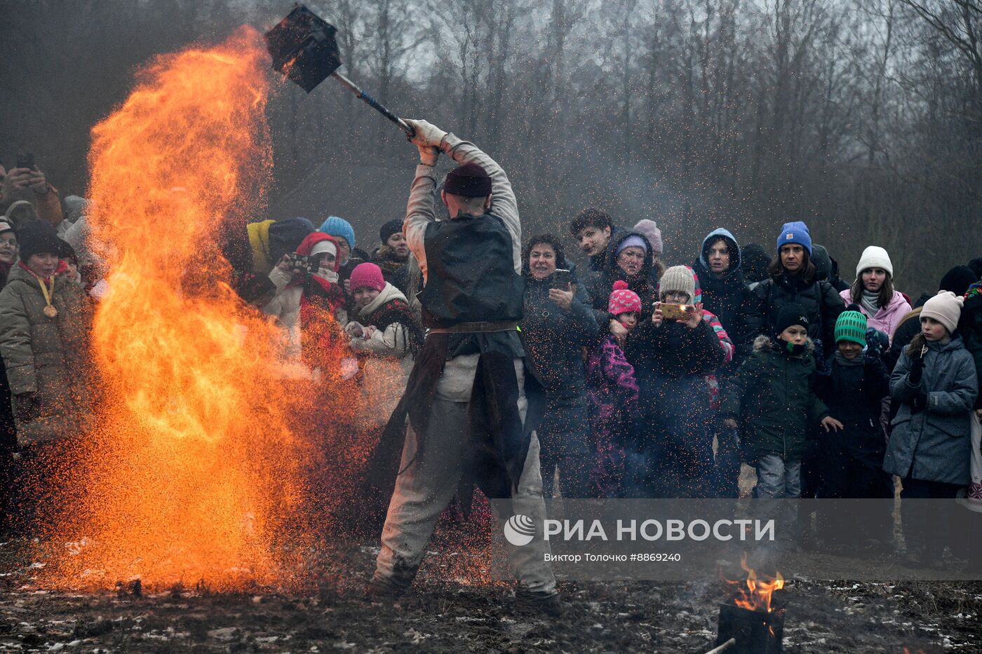 Празднование Масленицы в этнографическом музее под Минском