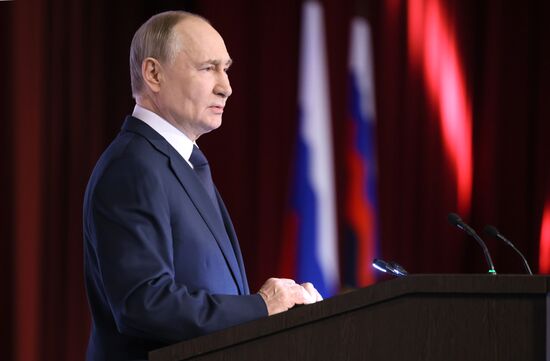 Президент Владимир Путин принял участие в ежегодном расширенном заседании коллегии МВД