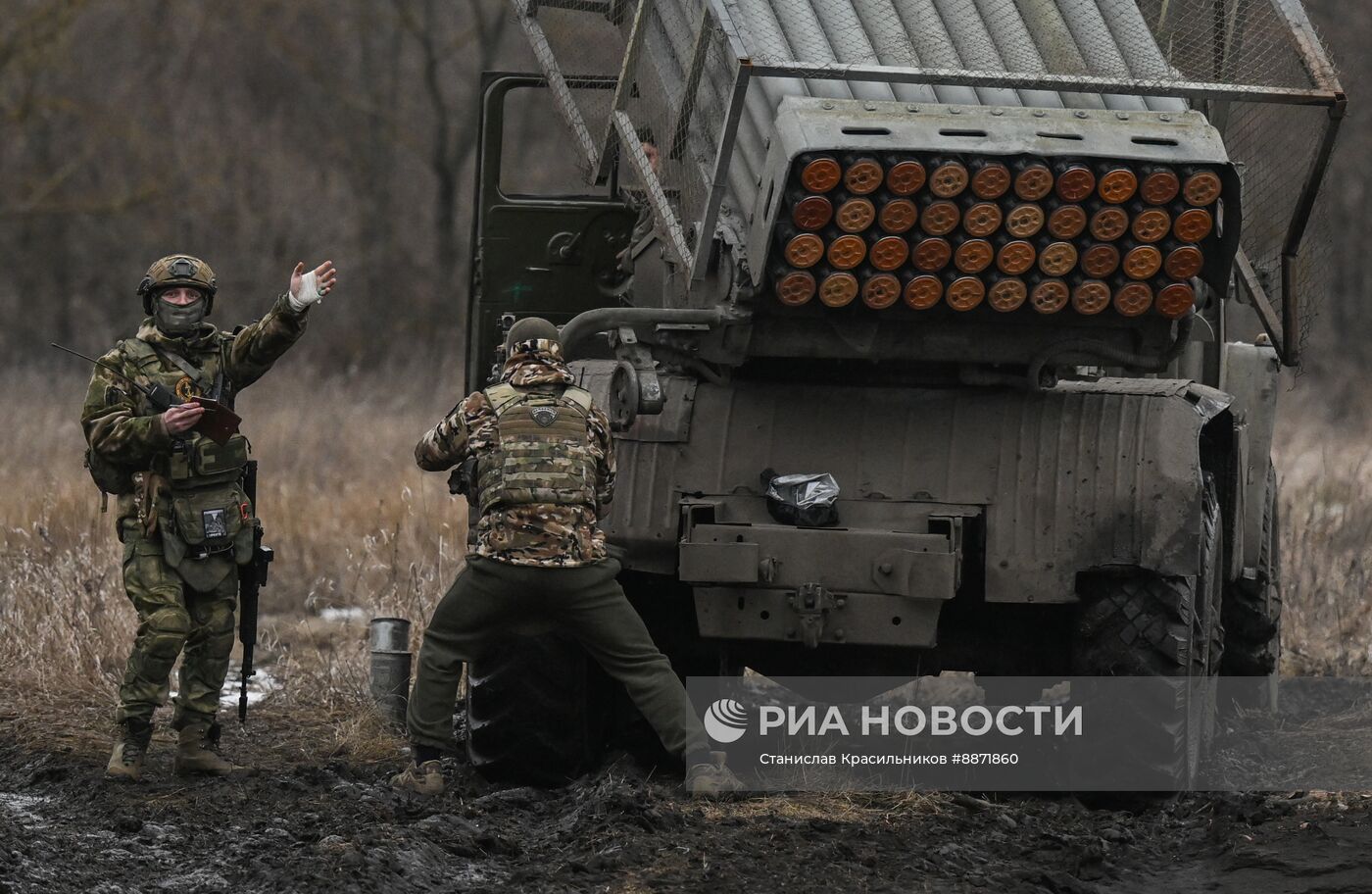 Боевая работа артрасчета РСЗО "Град" на Курском направлении СВО