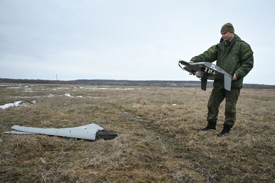 Работа расчета БПЛА "Суперкам" группировки войск "Север" на Курском направлении СВО