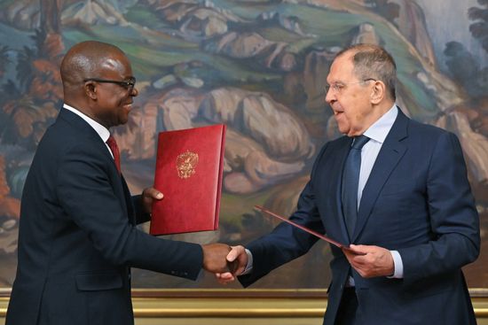 Встреча глав МИД РФ и Зимбабве С. Лаврова и А. Мурвиры