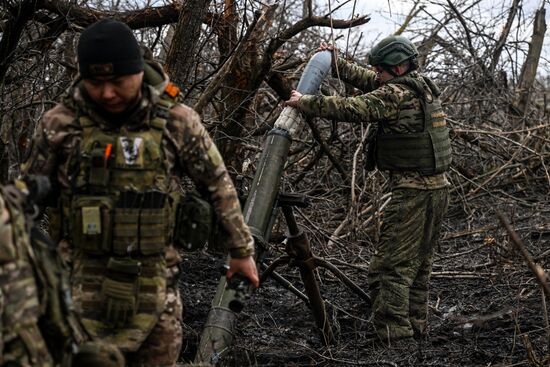 Боевая работа расчета 120мм миномёта 352 полка группировки войск "Север" в Курской области