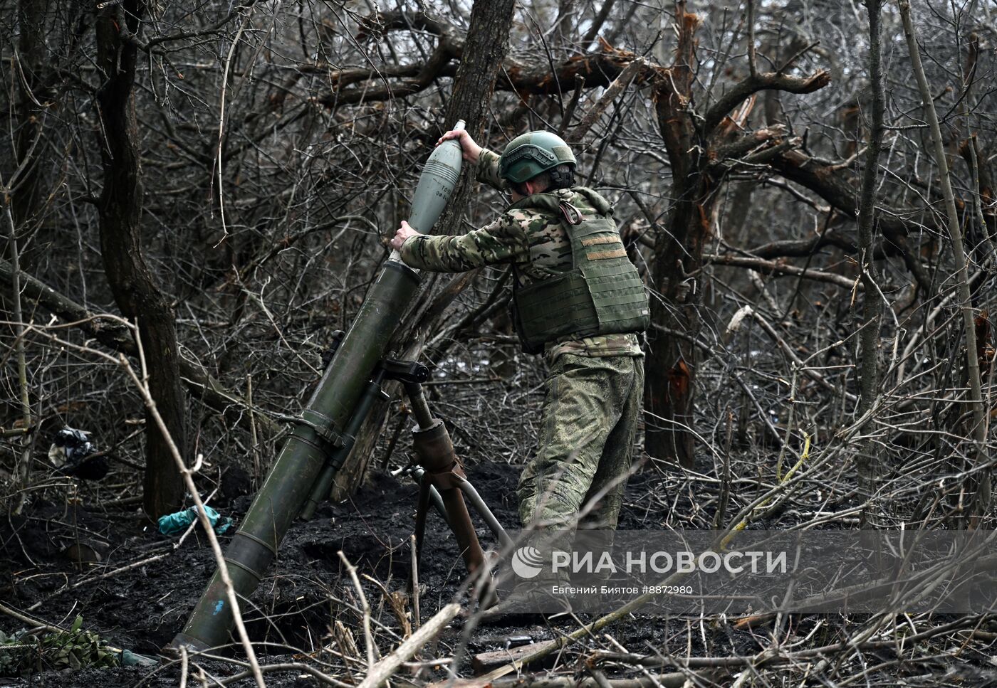 Боевая работа расчета 120мм миномёта 352 полка группировки войск "Север" в Курской области