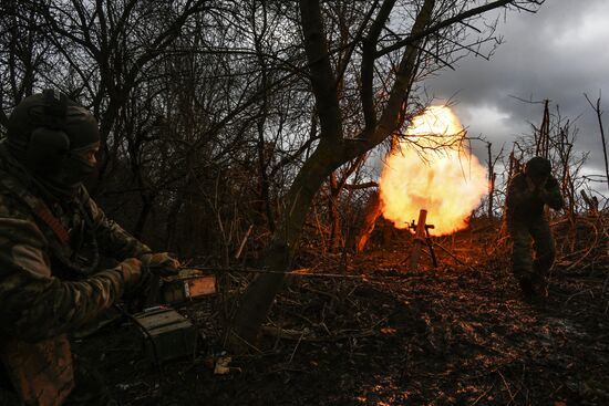 Боевая работа расчета 120мм миномёта 352 полка группировки войск "Север" в Курской области