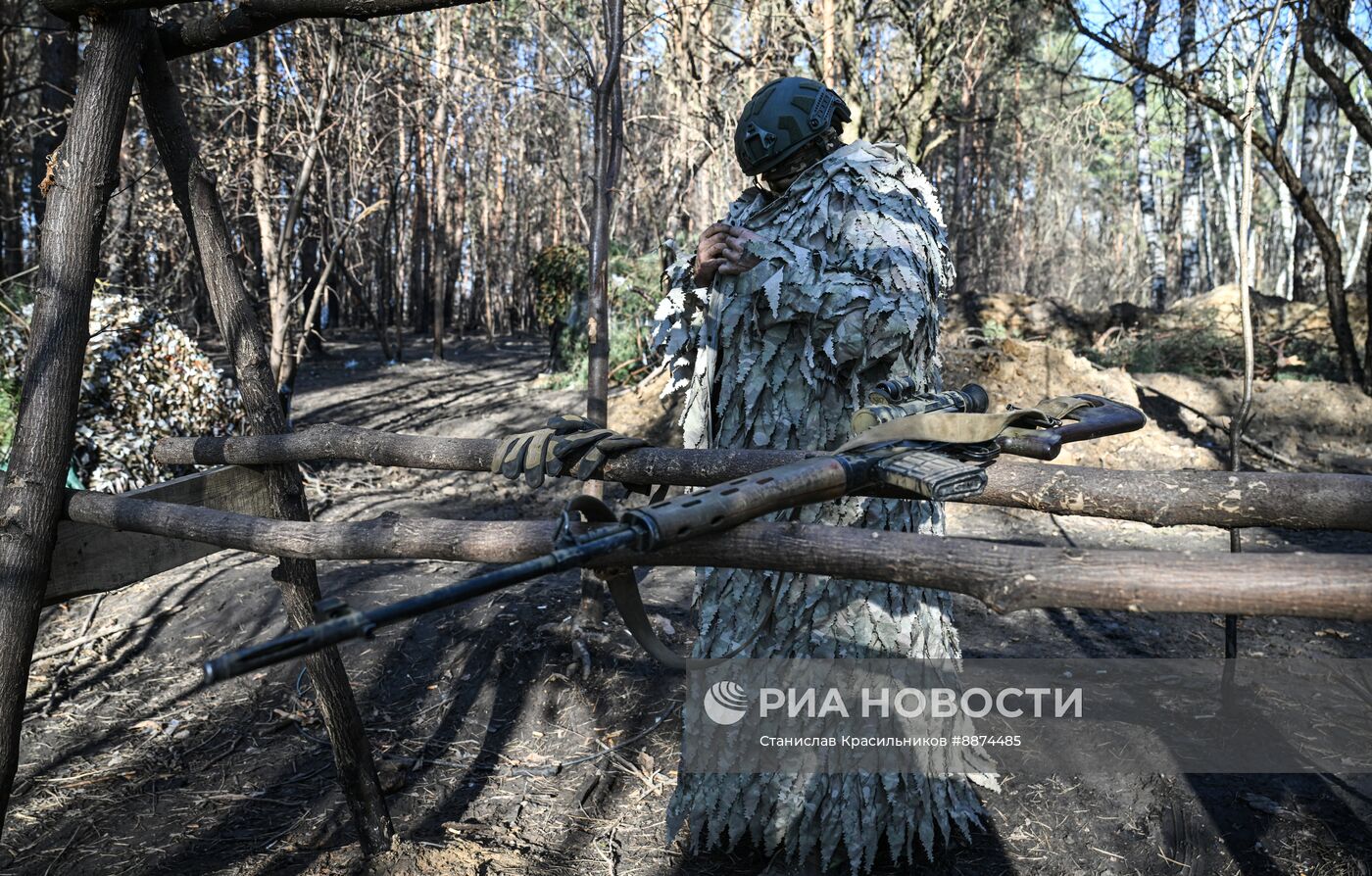 Подготовка к выполнению боевой задачи военнослужащими 177-го полка морской пехоты Каспийской флотилии на Курском направлении