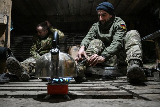 Подготовка к выполнению боевой задачи военнослужащими 177-го полка морской пехоты Каспийской флотилии на Курском направлении