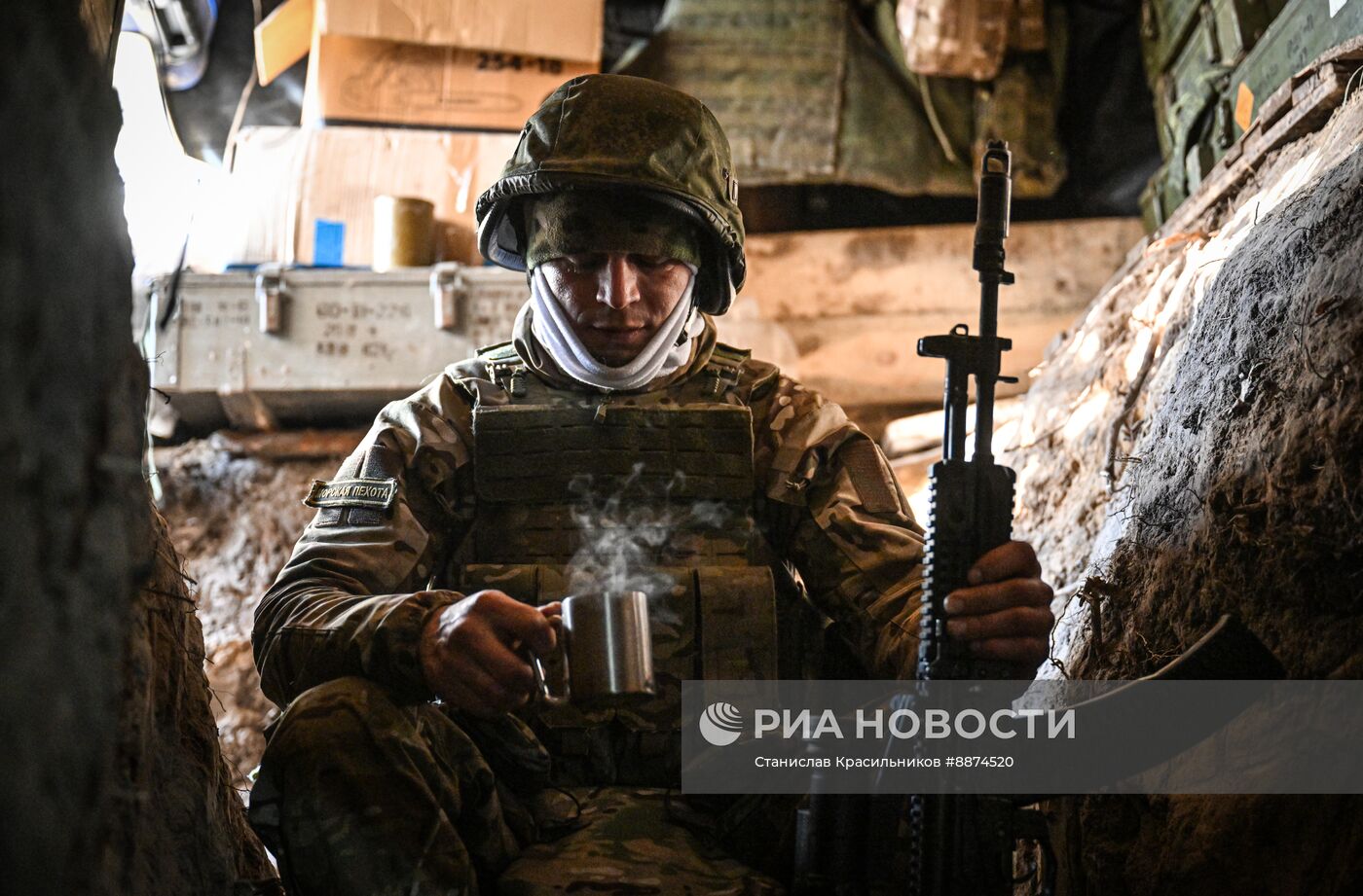 Подготовка к выполнению боевой задачи военнослужащими 177-го полка морской пехоты Каспийской флотилии на Курском направлении