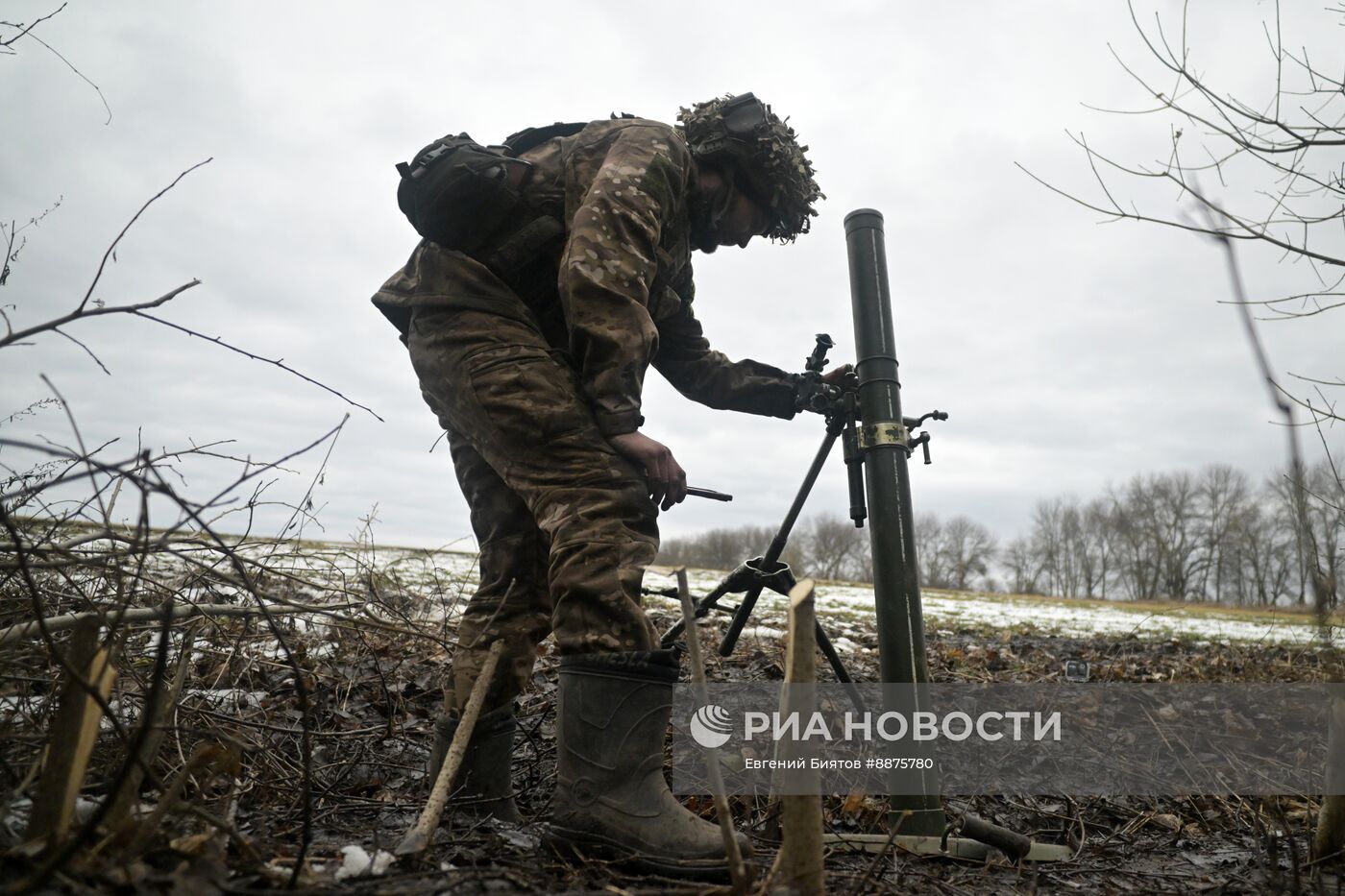 Боевая работа минометного расчета группировки войск "Север" в Курской области