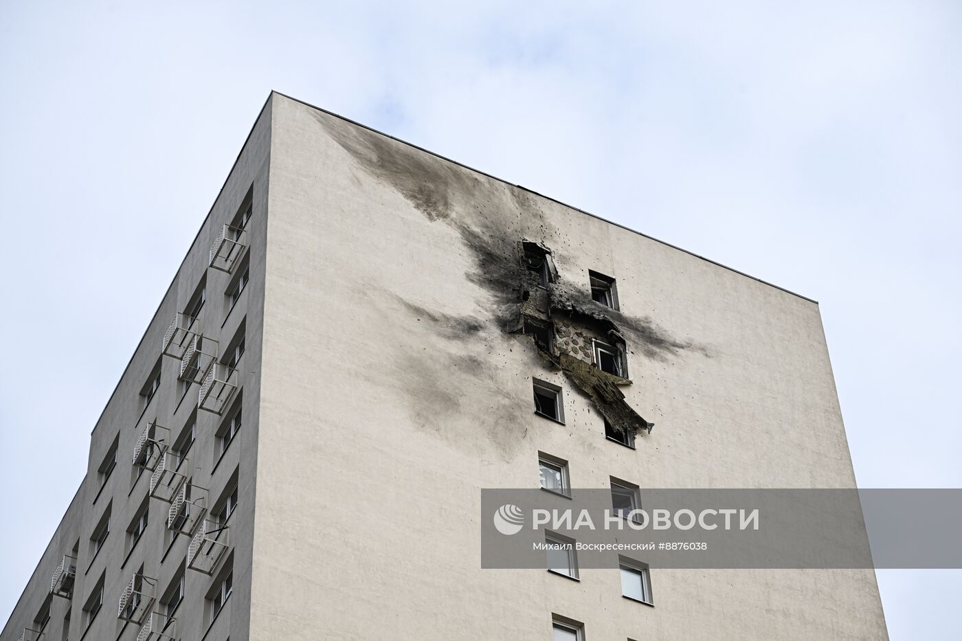 Последствия атаки БПЛА в Москве и Московской области