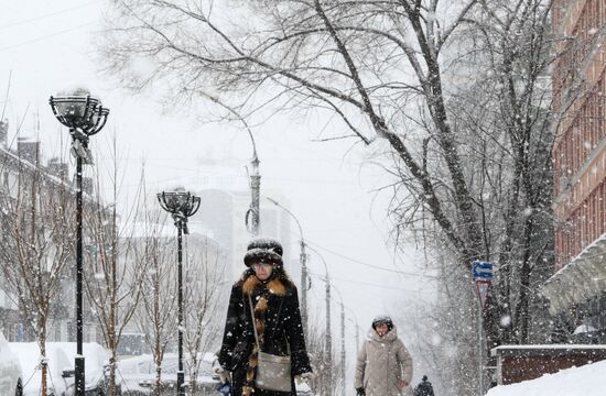 Снегопад в Новосибирске