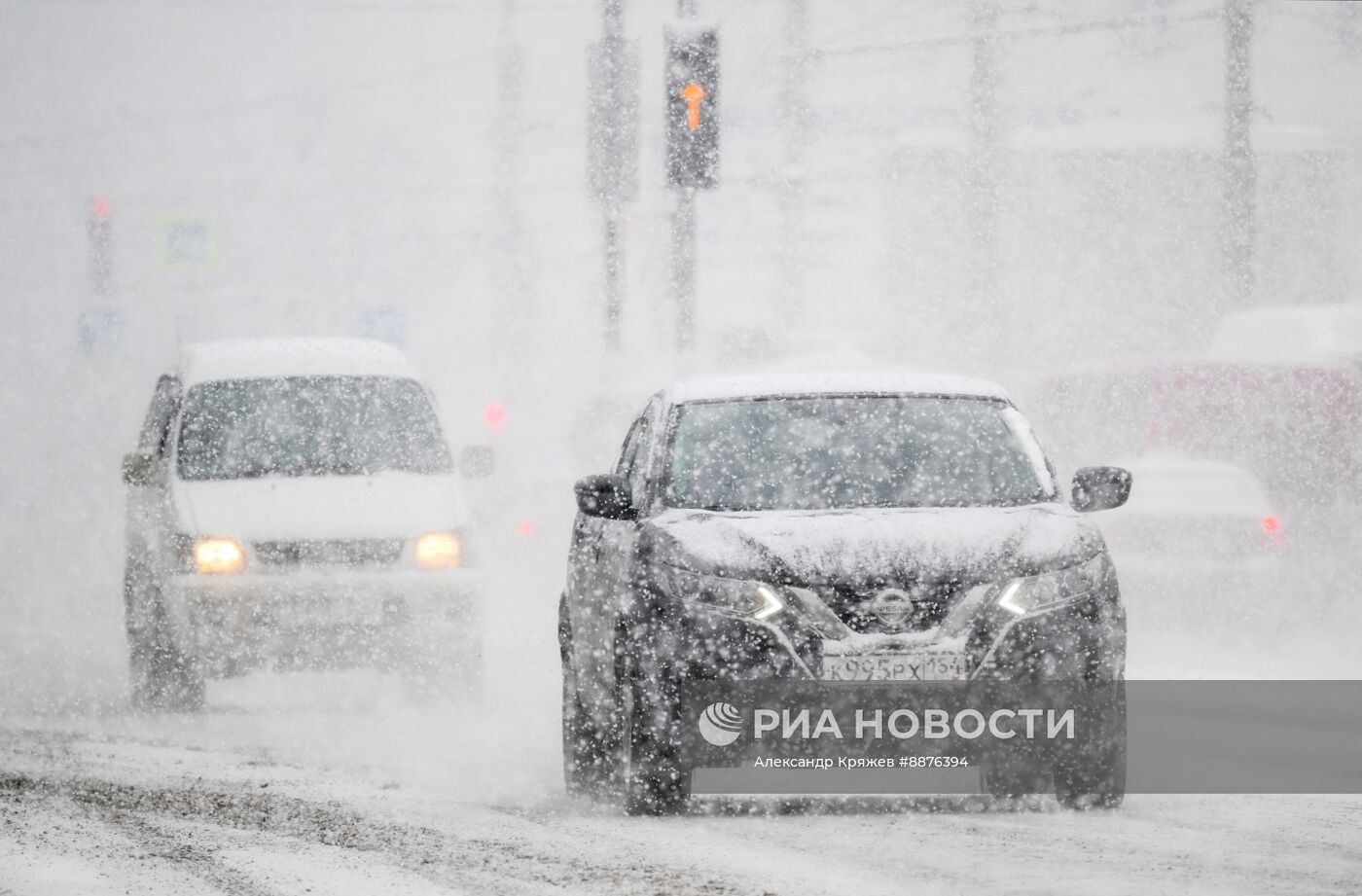 Снегопад в Новосибирске