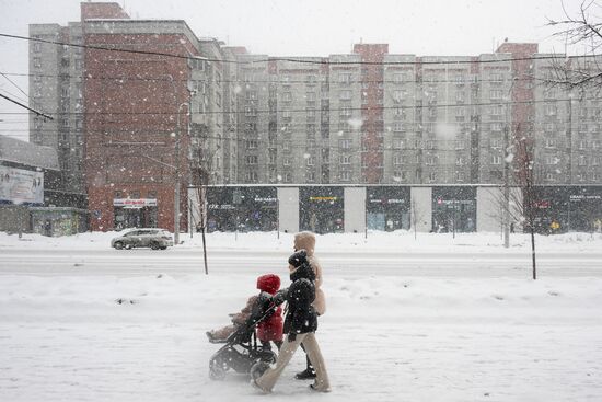 Снегопад в Новосибирске