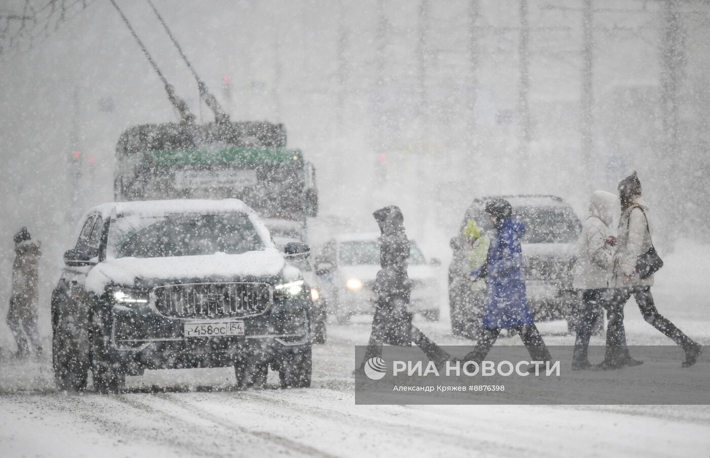 Снегопад в Новосибирске