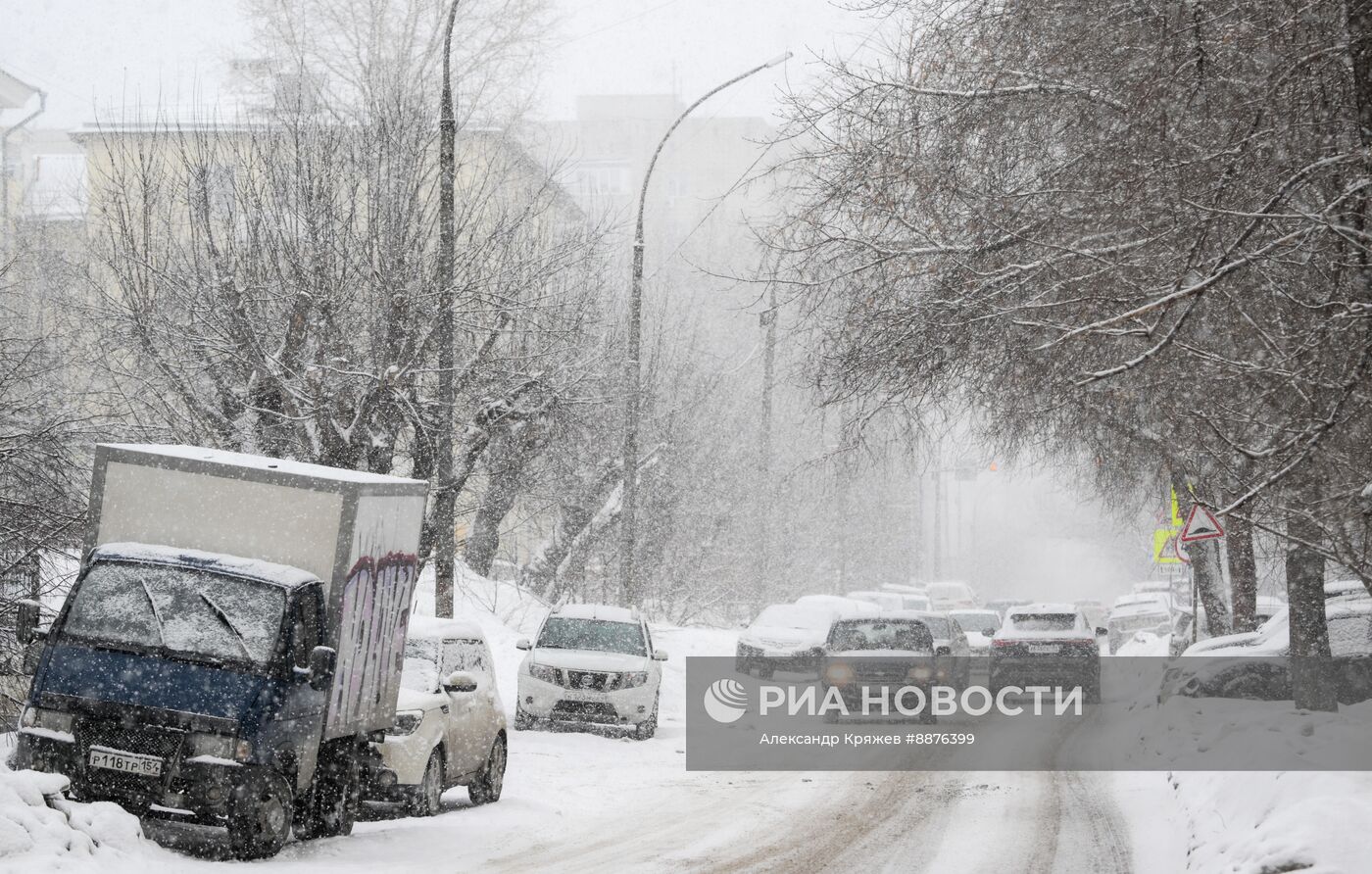 Снегопад в Новосибирске