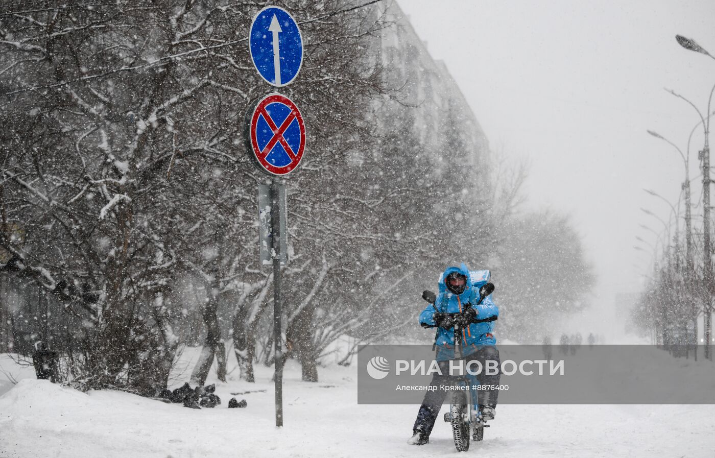 Снегопад в Новосибирске