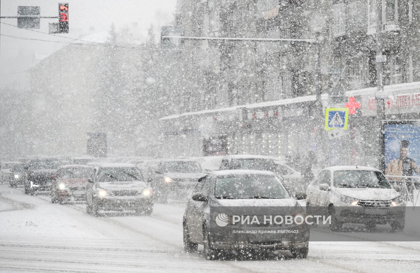 Снегопад в Новосибирске