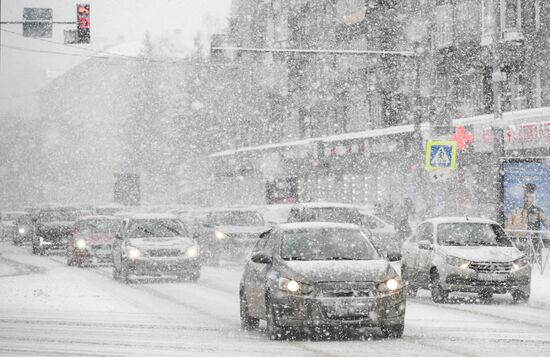 Снегопад в Новосибирске