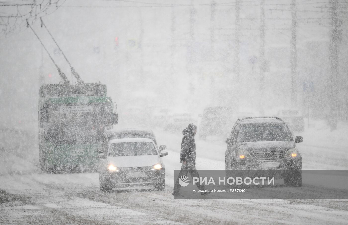 Снегопад в Новосибирске