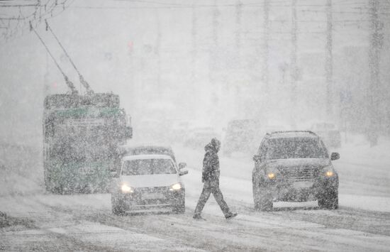 Снегопад в Новосибирске