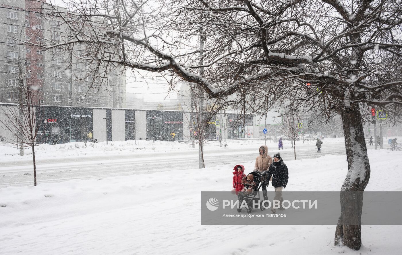 Снегопад в Новосибирске