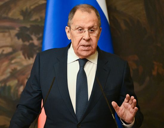 Встреча главы МИД РФ С. Лаврова с генсеком ОБСЕ Ф. Синирлиоглу