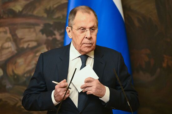 Встреча главы МИД РФ С. Лаврова с генсеком ОБСЕ Ф. Синирлиоглу