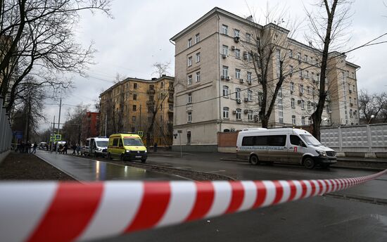Последствия атаки БПЛА в Москве