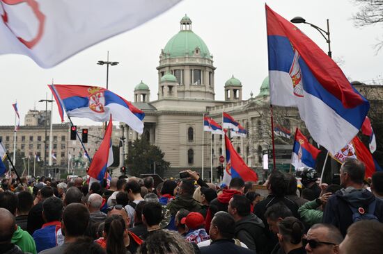 Протесты в Белграде