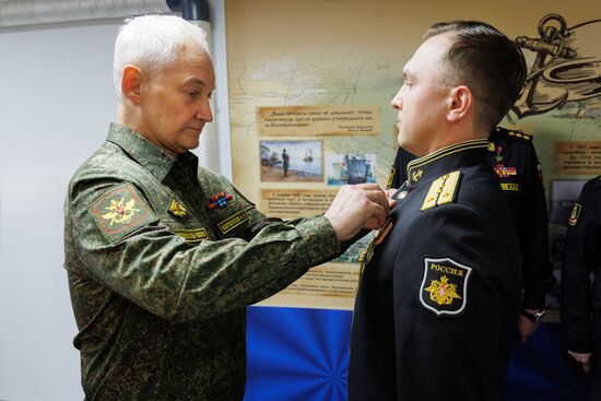 Министр обороны РФ А. Белоусов проинспектировал объекты инфраструктуры Каспийской флотилии