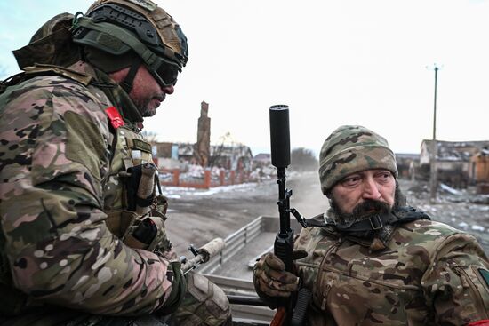 Военнослужащие отряда "Т" Добровольческого корпуса в Курской области