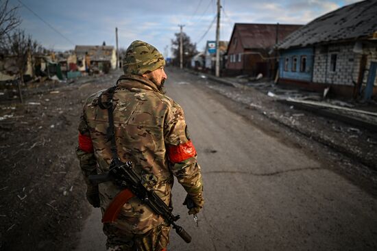 Военнослужащие отряда "Т" Добровольческого корпуса в Курской области
