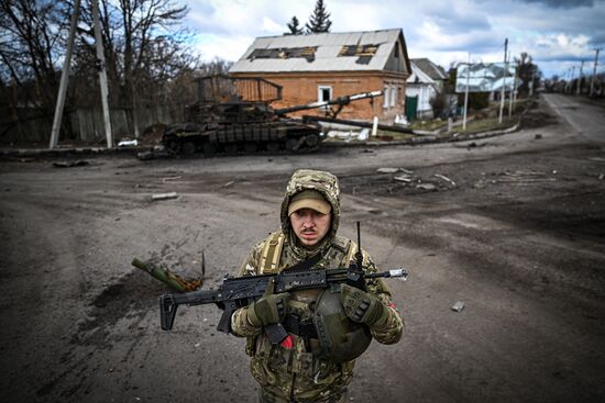 Военнослужащие отряда "Т" Добровольческого корпуса в Курской области