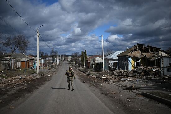 Военнослужащие отряда "Т" Добровольческого корпуса в Курской области