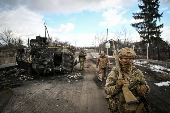 Военнослужащие отряда "Т" Добровольческого корпуса в Курской области