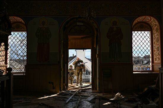 Военнослужащие отряда "Т" Добровольческого корпуса в Курской области