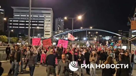 Антиправительственный митинг в Тель-Авиве 