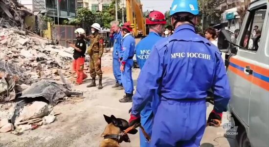 МЧС России ликвидирует последствия землетрясения в Мьянме