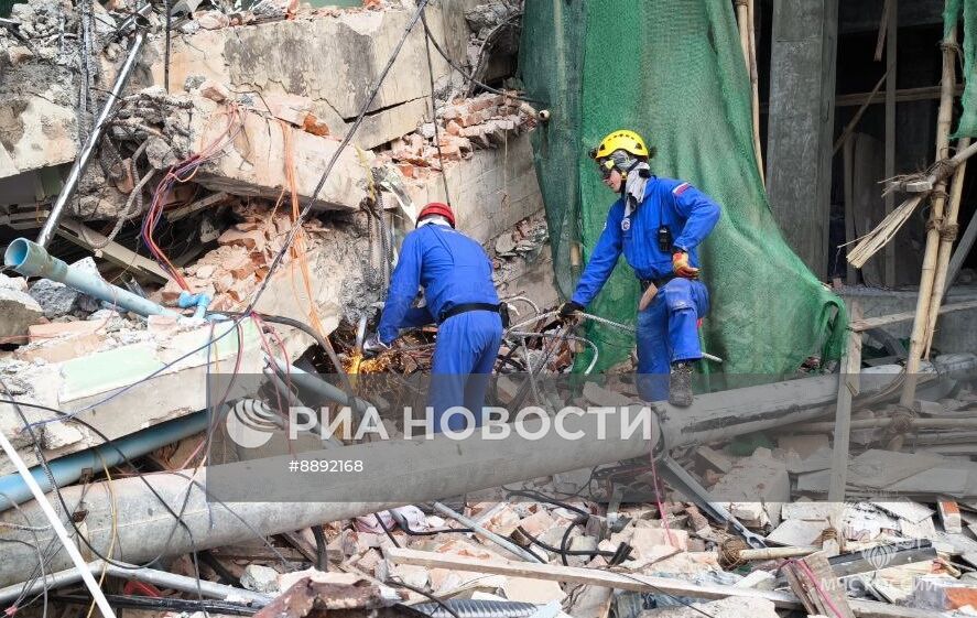 МЧС России ликвидирует последствия землетрясения в Мьянме