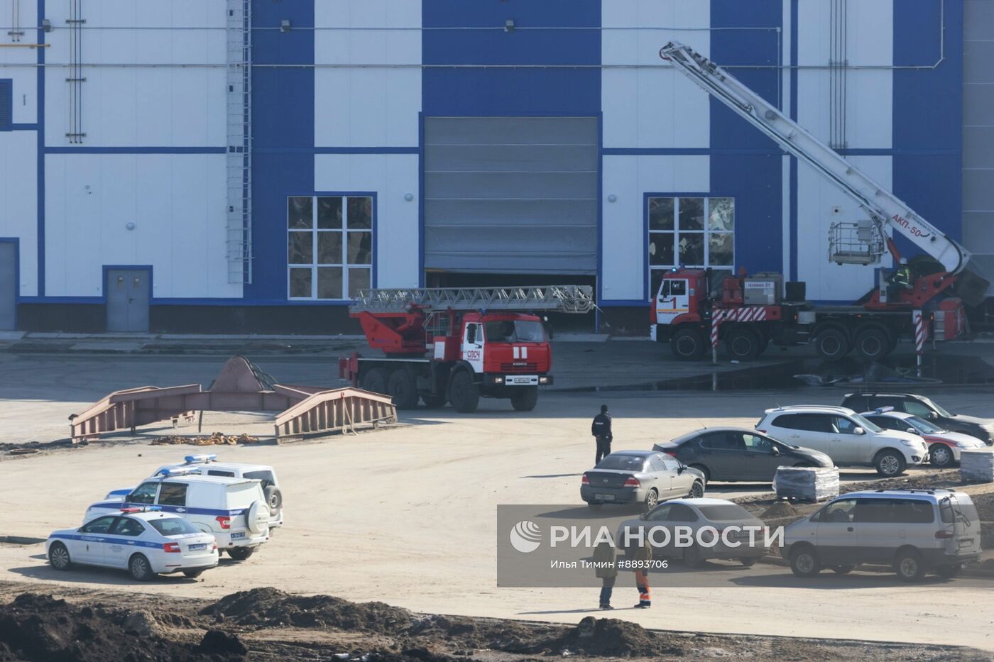 Последствия пожара на предприятии "Онежский судостроительный завод" в Петрозаводске