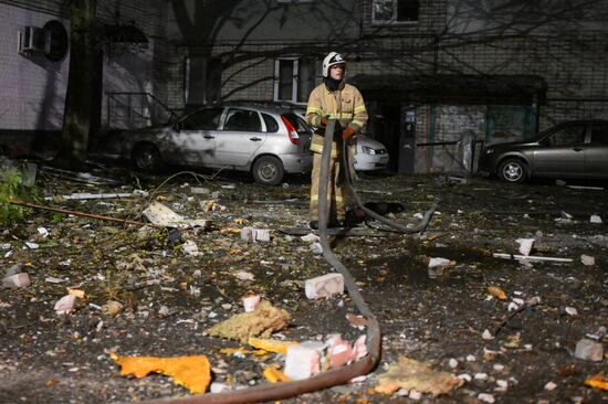 Последствия массированной атаки БПЛА ВСУ на Курск 