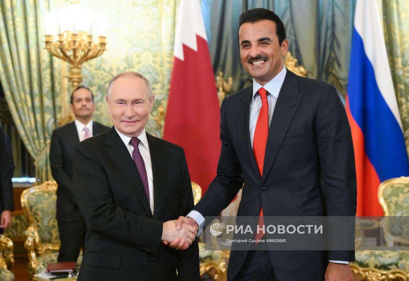 Встреча президента РФ Владимира Путина и эмира Катара Тамима бен Хамада Аль Тани