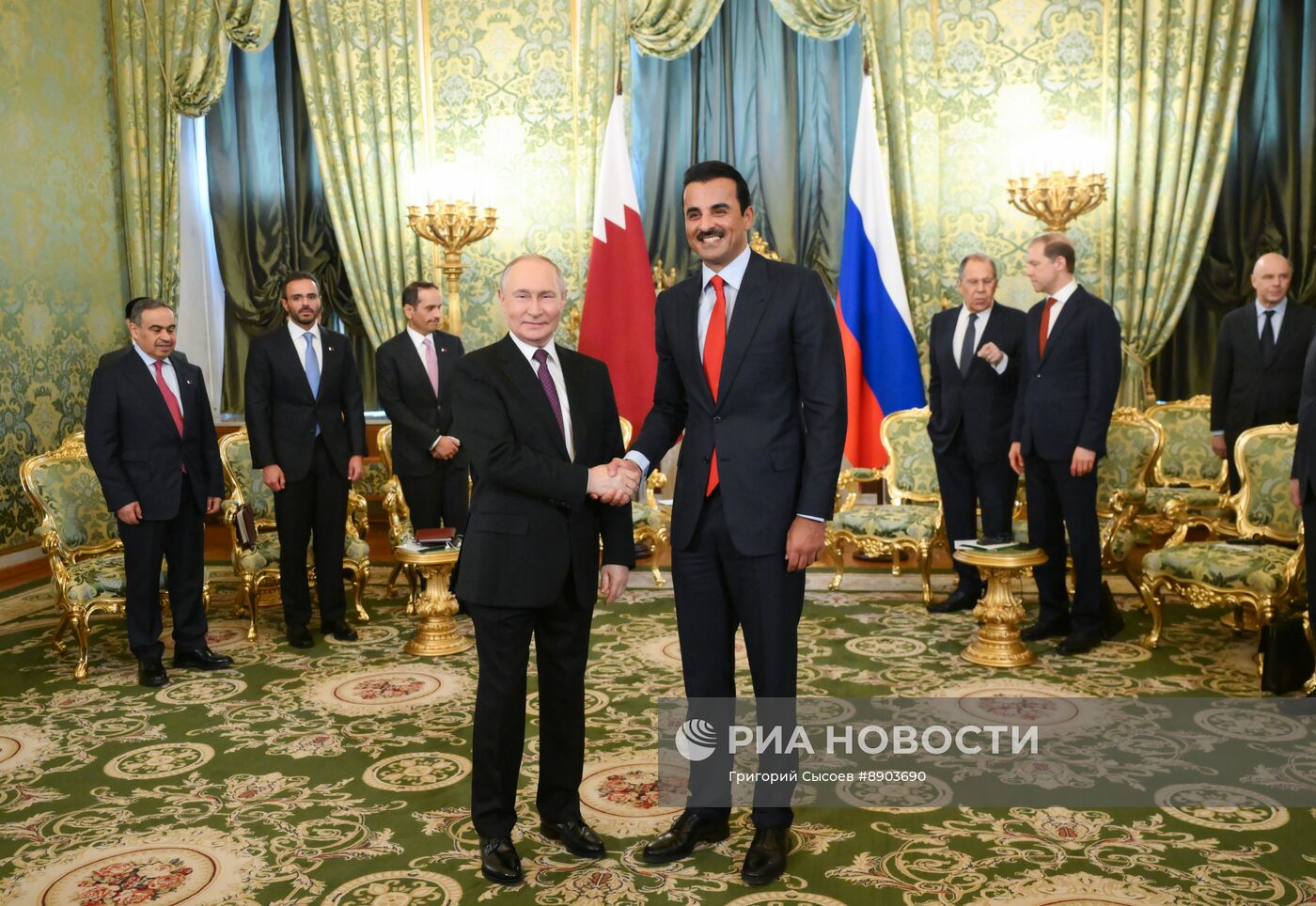 Встреча президента РФ Владимира Путина и эмира Катара Тамима бен Хамада Аль Тани